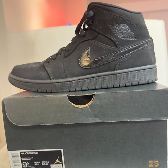 Jordan Other - Size 9.5 - Air Jordan 1 Mid Triple Black Suede